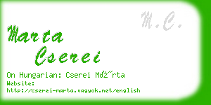 marta cserei business card